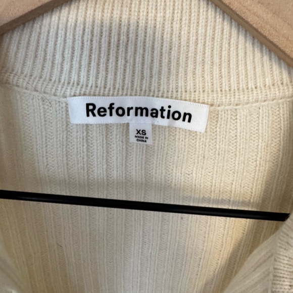 Reformation Cashmere Cardigan cream NWT button up size XS - Picture 4 of 10